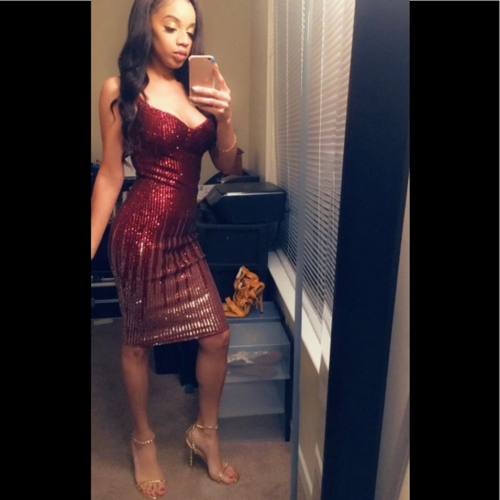 Burgundy and gold dress